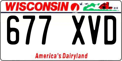 WI license plate 677XVD