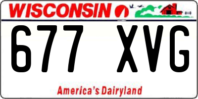 WI license plate 677XVG