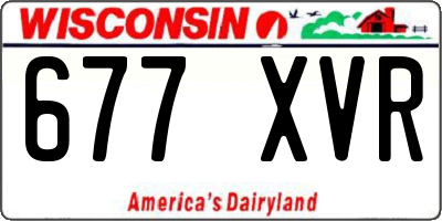 WI license plate 677XVR