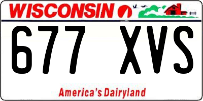 WI license plate 677XVS