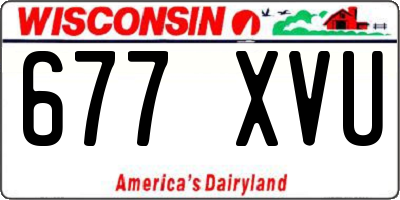 WI license plate 677XVU