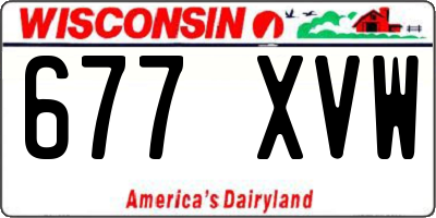 WI license plate 677XVW