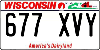 WI license plate 677XVY