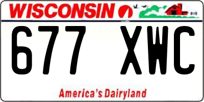 WI license plate 677XWC
