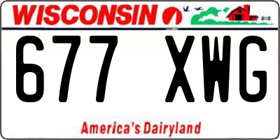 WI license plate 677XWG