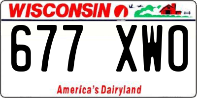 WI license plate 677XWO