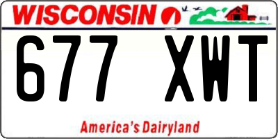 WI license plate 677XWT