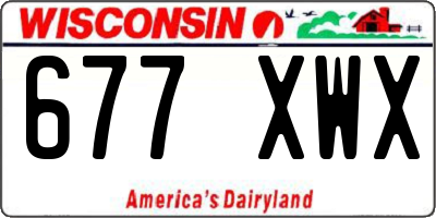 WI license plate 677XWX