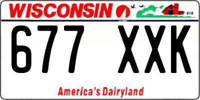 WI license plate 677XXK