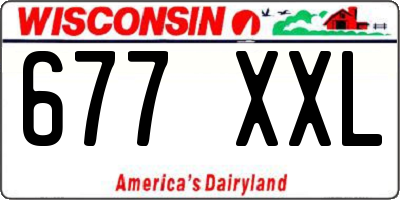 WI license plate 677XXL