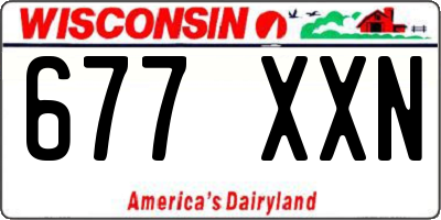 WI license plate 677XXN