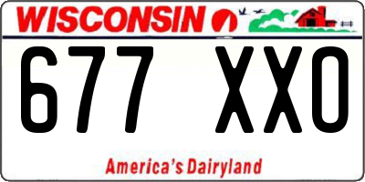 WI license plate 677XXO