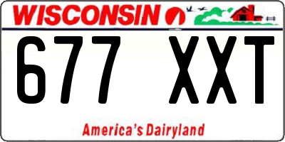 WI license plate 677XXT