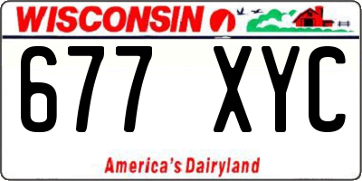 WI license plate 677XYC