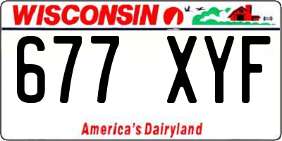 WI license plate 677XYF