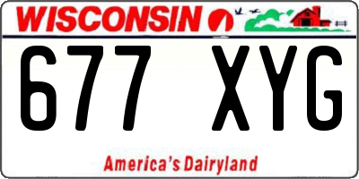 WI license plate 677XYG