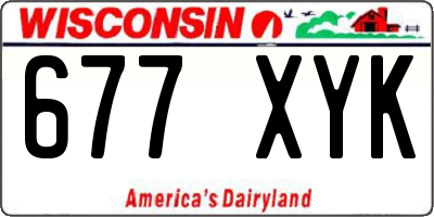 WI license plate 677XYK