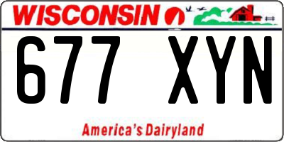 WI license plate 677XYN