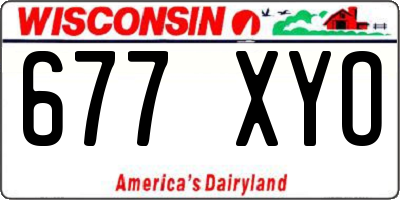 WI license plate 677XYO