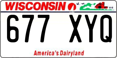 WI license plate 677XYQ