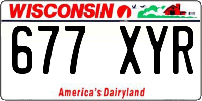 WI license plate 677XYR