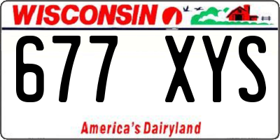WI license plate 677XYS