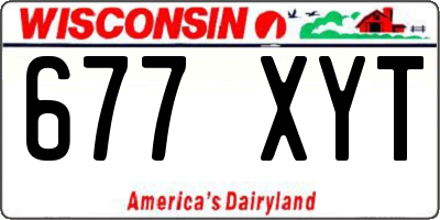 WI license plate 677XYT