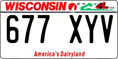 WI license plate 677XYV