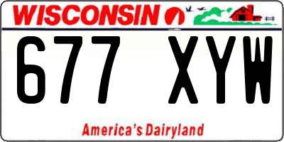 WI license plate 677XYW