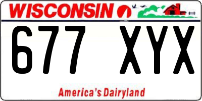 WI license plate 677XYX