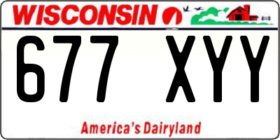 WI license plate 677XYY