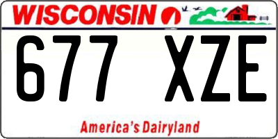 WI license plate 677XZE
