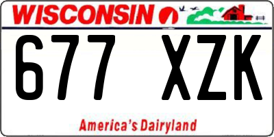 WI license plate 677XZK