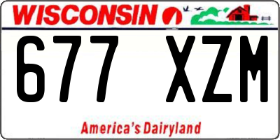 WI license plate 677XZM