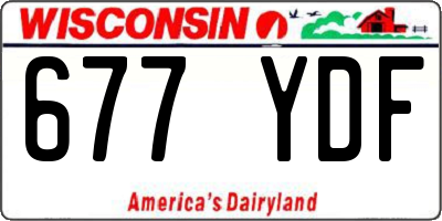 WI license plate 677YDF