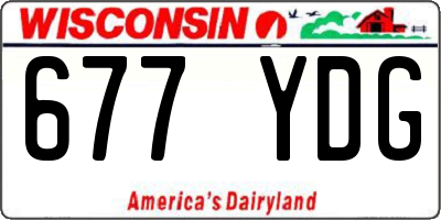 WI license plate 677YDG