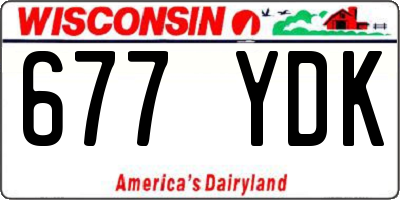 WI license plate 677YDK