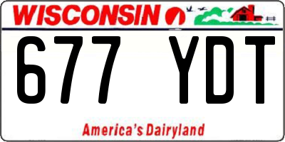 WI license plate 677YDT