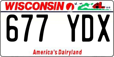 WI license plate 677YDX