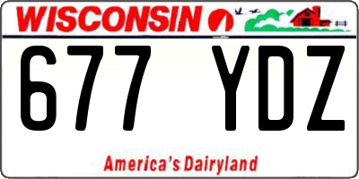 WI license plate 677YDZ