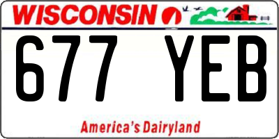 WI license plate 677YEB