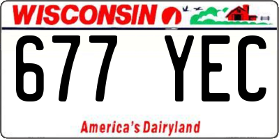 WI license plate 677YEC