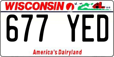 WI license plate 677YED