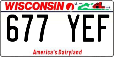 WI license plate 677YEF
