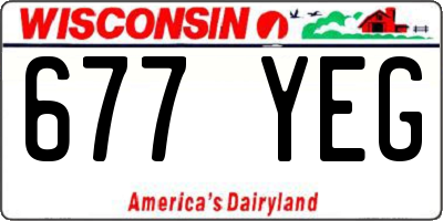 WI license plate 677YEG