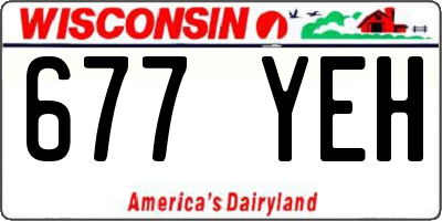 WI license plate 677YEH