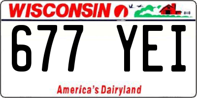 WI license plate 677YEI
