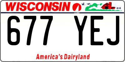 WI license plate 677YEJ