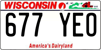WI license plate 677YEO