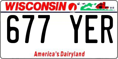 WI license plate 677YER